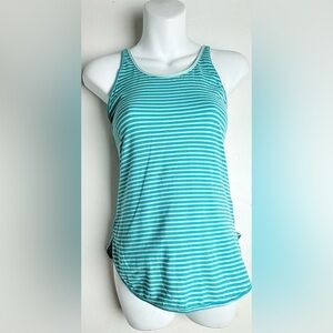 Lululemon What The Sport Singlet
Silver Stripe Peacock Blue Tranquil Blue